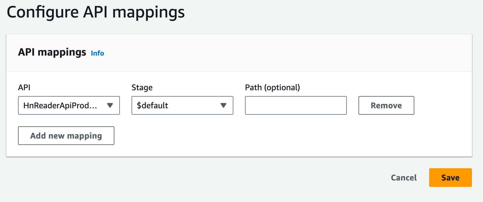 API Gateway mappings